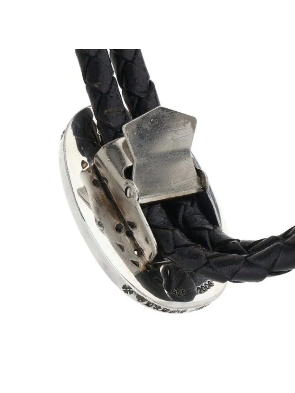 Chrome Hearts Bolotie Ovaltiny Tiny Classic Loop Tie Leather Necklace
